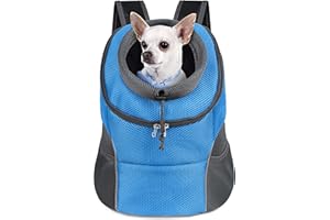 WOYYHO Pet Dog Carrier Backpack Side Storage Pockets Dog Backpack Carrier Adjustable Straps Dog Head-Out Backpacks Puppy Front and Back Carrier for Small Dogs Cats