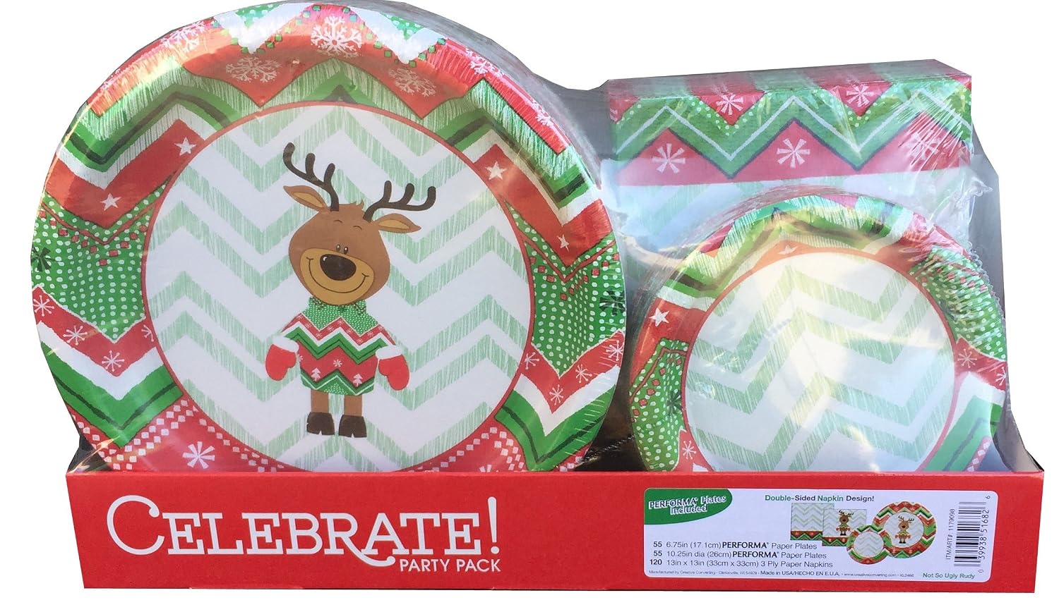 ZVK Santa Paper Plates - 50 Count Disposable Christmas Dinner Plates 7.28x10.24 Inch