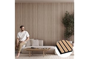 WVH Bark & Bole Oak Luxury Wood Slat Veneer Wall Panel 94.49” x 12.6” Interior Decor Sound Absorption