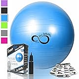 Live Infinitely Exercise Ball -Professional Grade Exercise Equipment Anti Burst Tested with Hand Pump- Supports 2200lbs- Includes Workout Guide Access- 55cm/65cm/75cm/85cm/95cm Balance Balls
