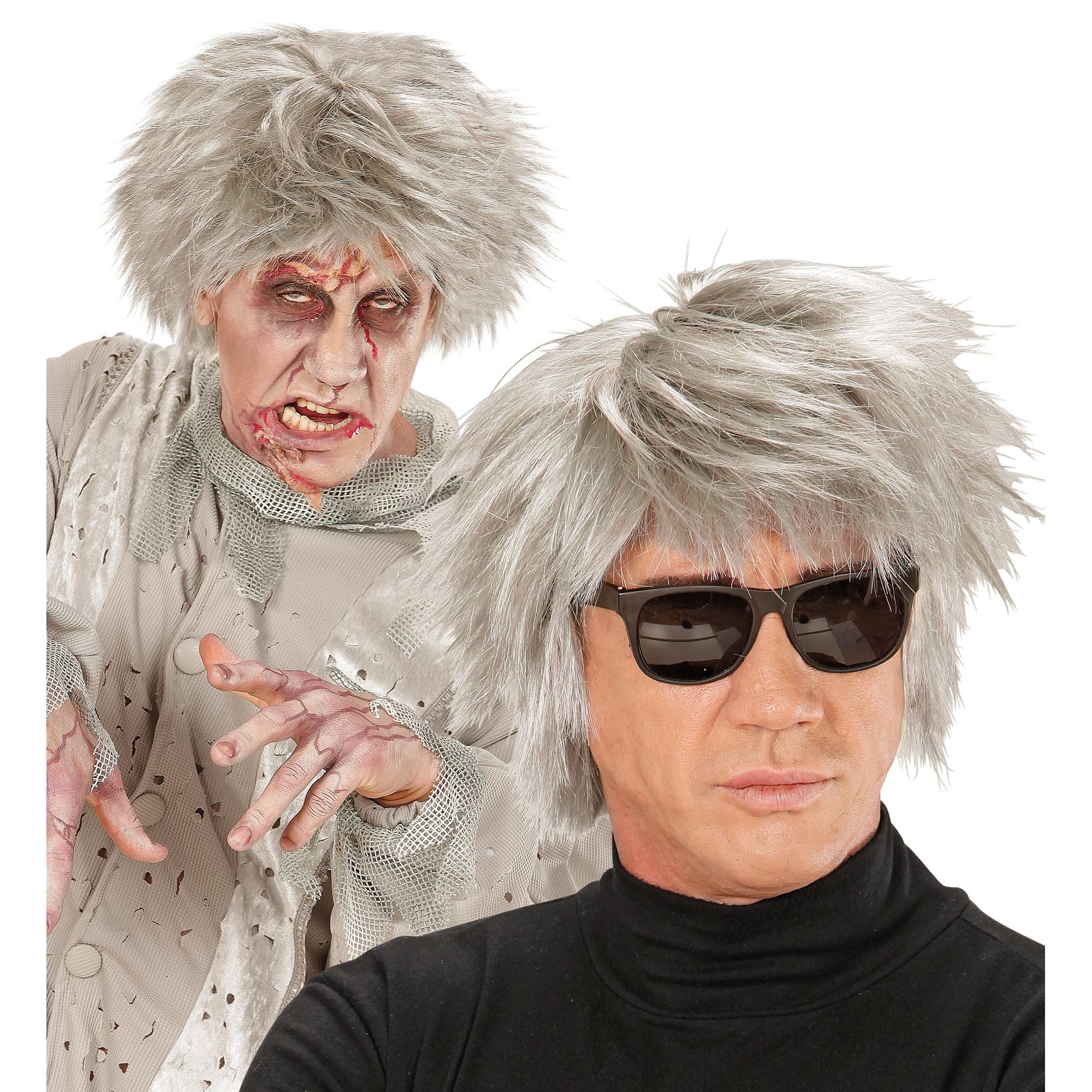 Widmann 06743 ? Zombie Wig, Grey