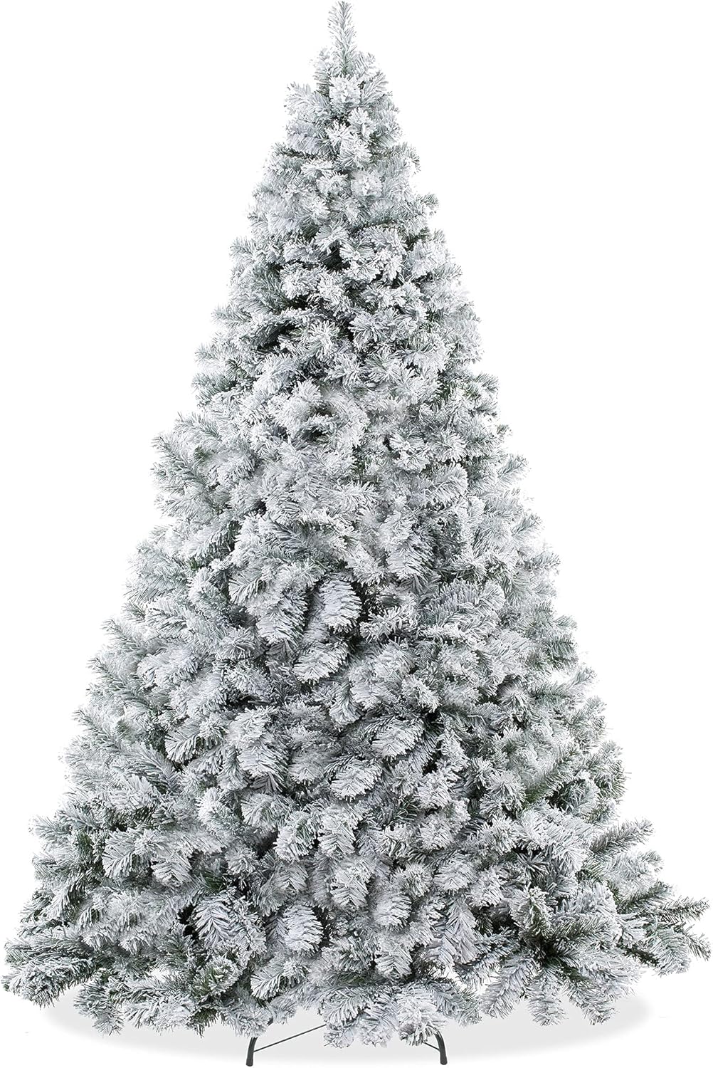 Trees - Casafield 7.5FT Realistic Snow-Flocked Pine Artificial Holiday Christmas Tree with Sturdy Metal Stand
