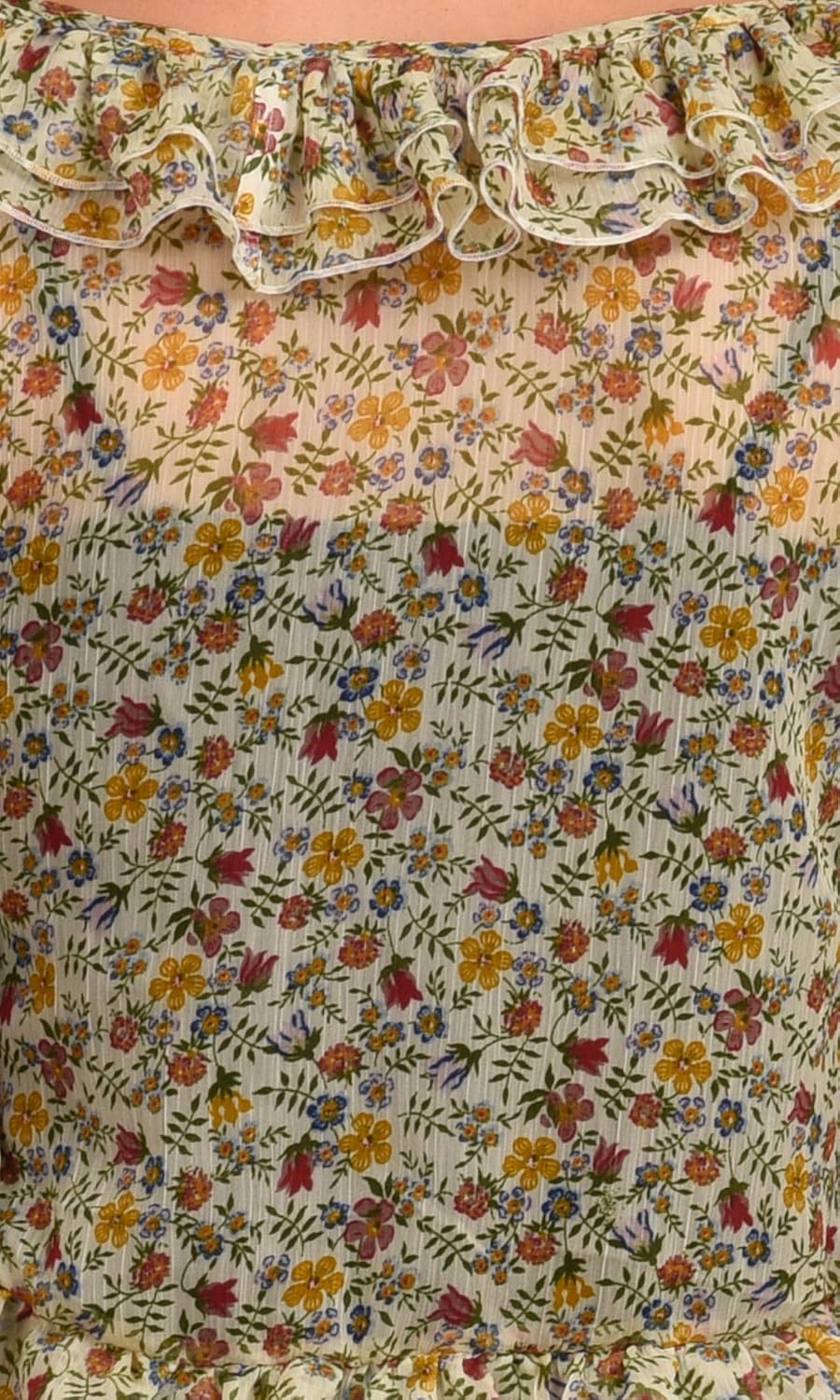 the gud look women's multi floral frilled shrug