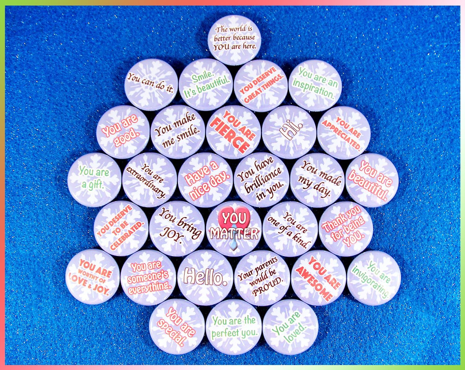 Love Saves Lives Mini Magnets - Snowflake Edition (1" Magnets, 30 Piece Set)