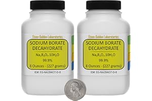 EISEN-GOLDEN LABORATORIES Sodium Borate Decahydrate [Na2B4O7.10H2O] 99.9% ACS Grade Powder 1 Lb in Two Space-Saver Bottles