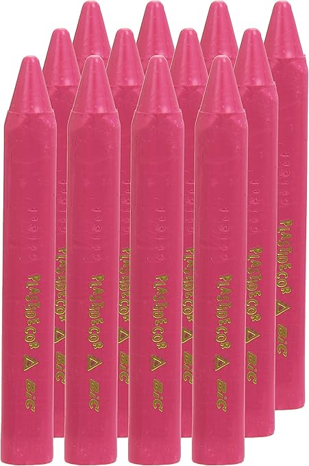 Plastidecor 816 - Ceras, caja de 12 unidades, color rosa: Amazon.es: Oficina y papelería
