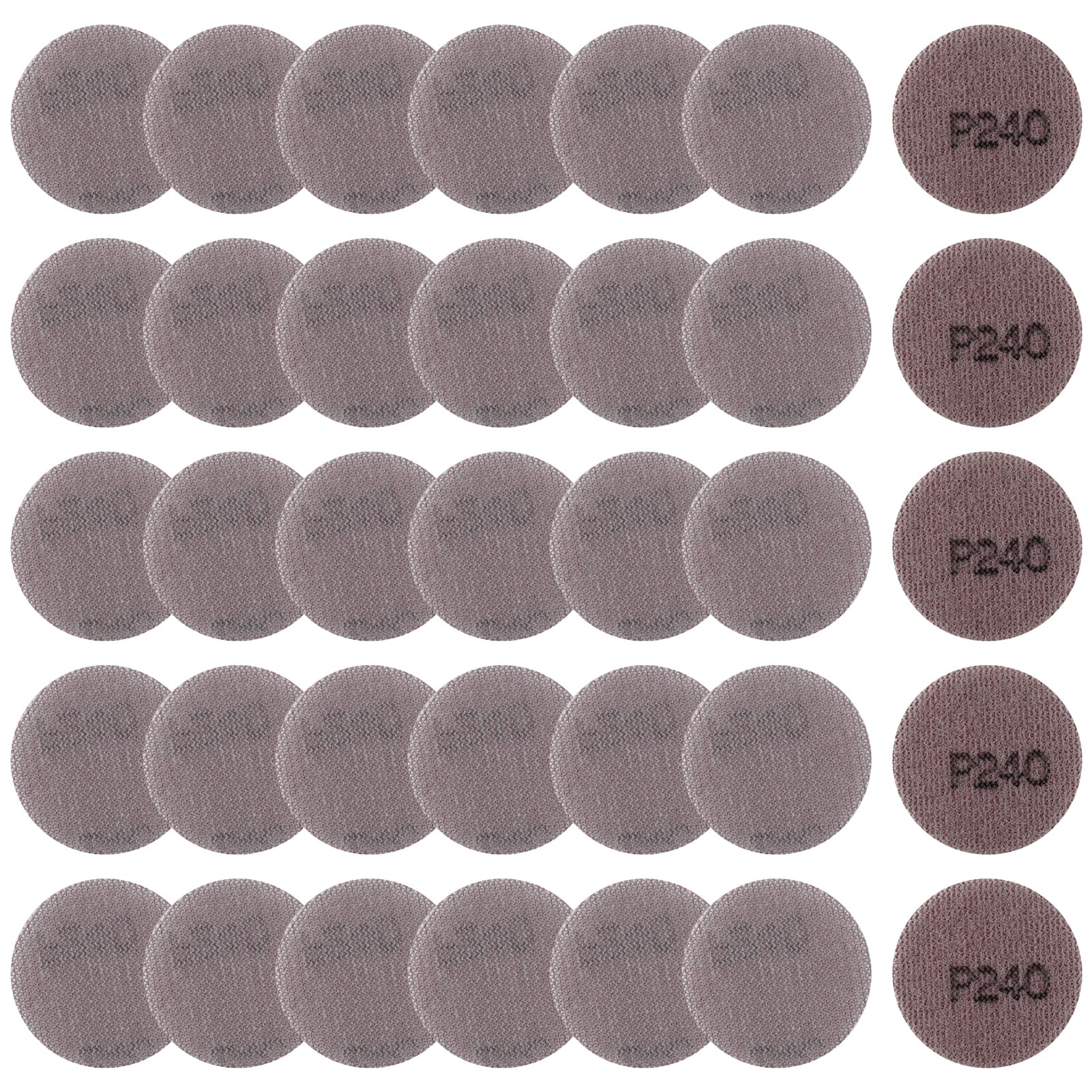 LEONTOOL 2 Inch Mesh Abrasive Mesh Sandpaper Hook and Loop Sanding Discs 240 Grit, Pack of 35 Dust Free Net Sandpaper Abrasives Pads Drywall Sander Sandpaper for Metal, Wood, Composites
