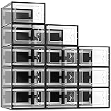 SEE SPRING 12 Pack Shoe Storage Box, Clear Plastic