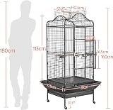 Yaheetech Rolling African Grey Parrot Cage Large 160cm High view 2