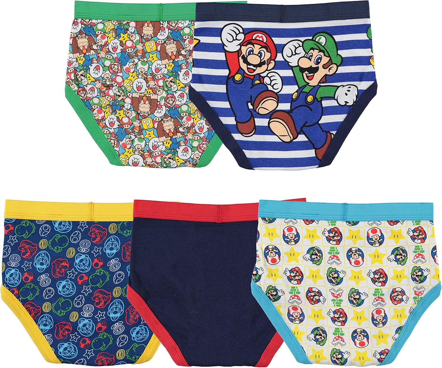 Nintendo Boys' Mario 5 Pack Briefs: Clothing