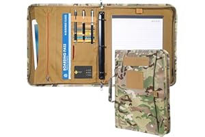 Kosibate Tactical Padfolio Portfolio Binder with Zipper and 25 Sheets of Letter Size Paper,Notebook Cover,Tactical Notebook with Zippered for Folders,Detachable 3-Ring Binder(A4,13.5X 11.5Inch)