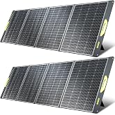 800W Portable Solar Panel, 2pcs 400W Portable Solar Panels 39V, 23% Efficiency Foldable IP67 Waterproof Adjustable Kickstands, Off-Grid Power Smart Sunlight Alignment via Suncast, for Camping, RV