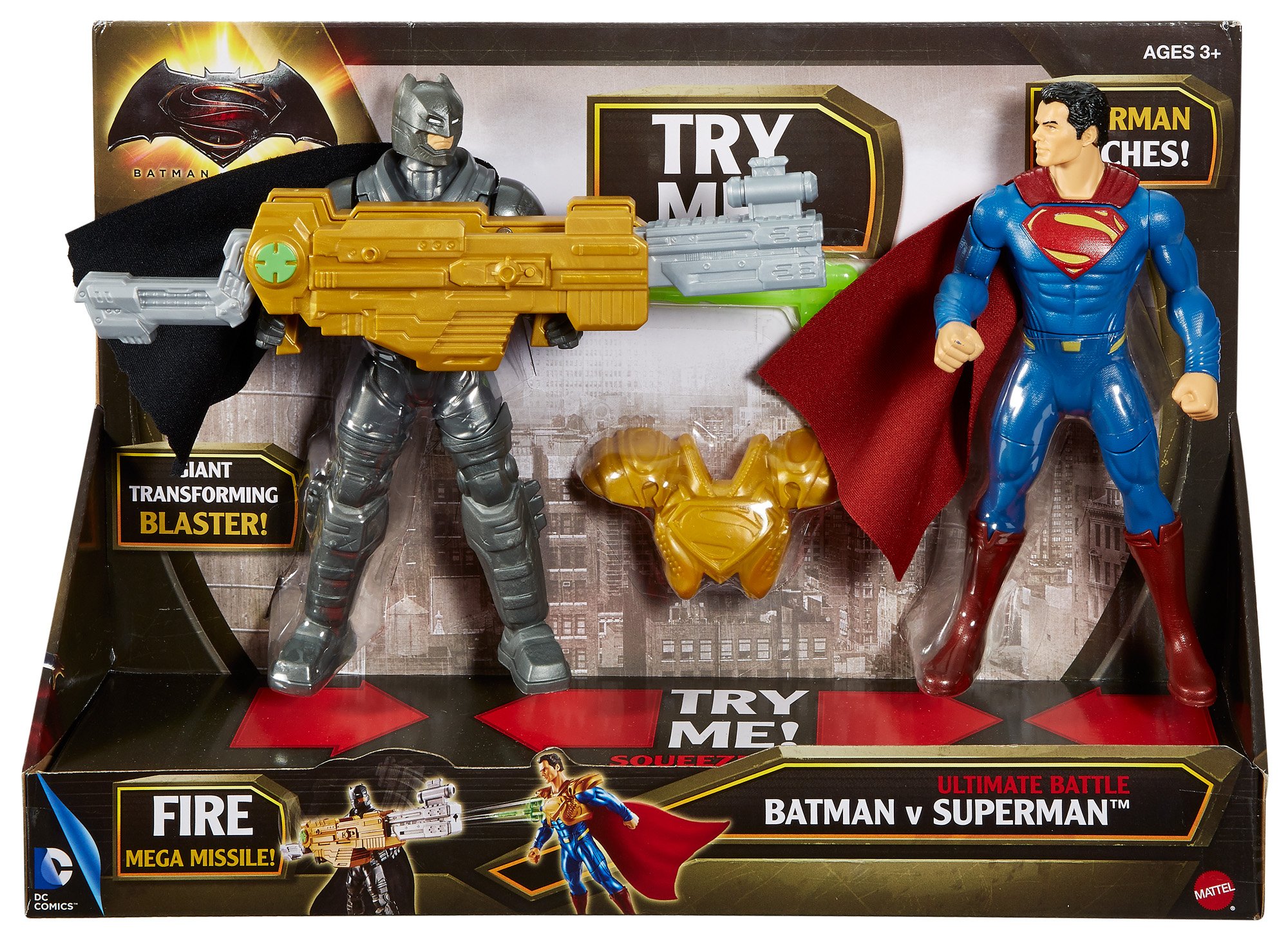 Mattel Batman Vs Superman – Figura Batman Con Armatura | 30 Cm, Luci E Suoni, Frasi Iconiche, Ali Dinamiche