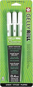 Sakura 37488 Gelly Roll Classic 08 (Medium Pt.) 3PK Pen, White