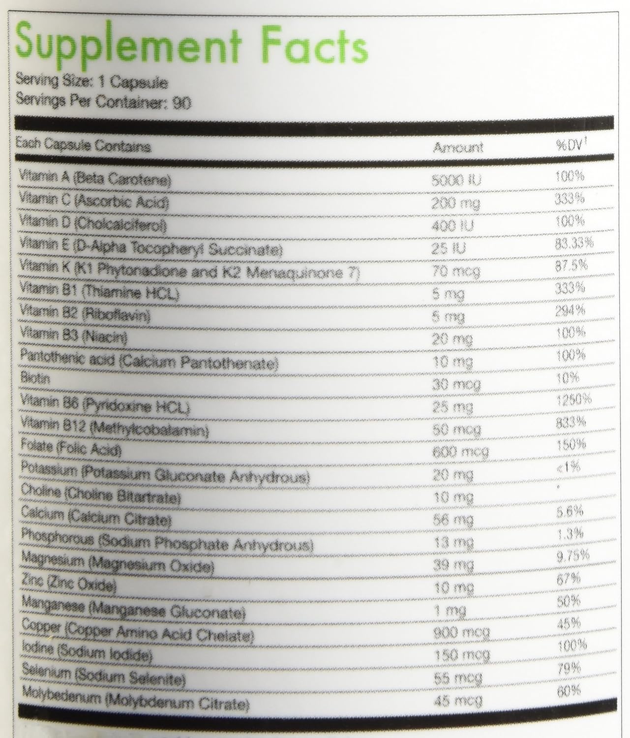 Daily Multivitamins - 90 Day Supply - NO Fillers, NO Binders, NO Added Ingredients. Simply The Perfect Blend of Vitamins and Minerals to Supplement a Balanced Diet. Pure Vitamin Club Daily Multicaps.: Health & Personal Care