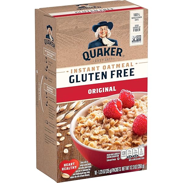 QUAKER INSTANT OATMEAL, GLUTEN FREE ORIGINAL, BREAKFAST CEREAL, 10 PACKETS