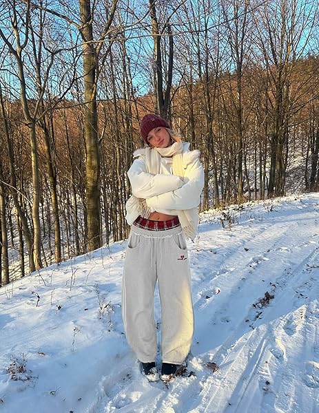 AELFRIC EDEN BAGGY WIDE LEG SWEATPANTS FOR WOMEN MEN DOUBLE ELASTIC WAISTED STREETWEAR Y2K CASUAL LOUNGE PANTS TROUSER WITH POCKETS GREY SMALL