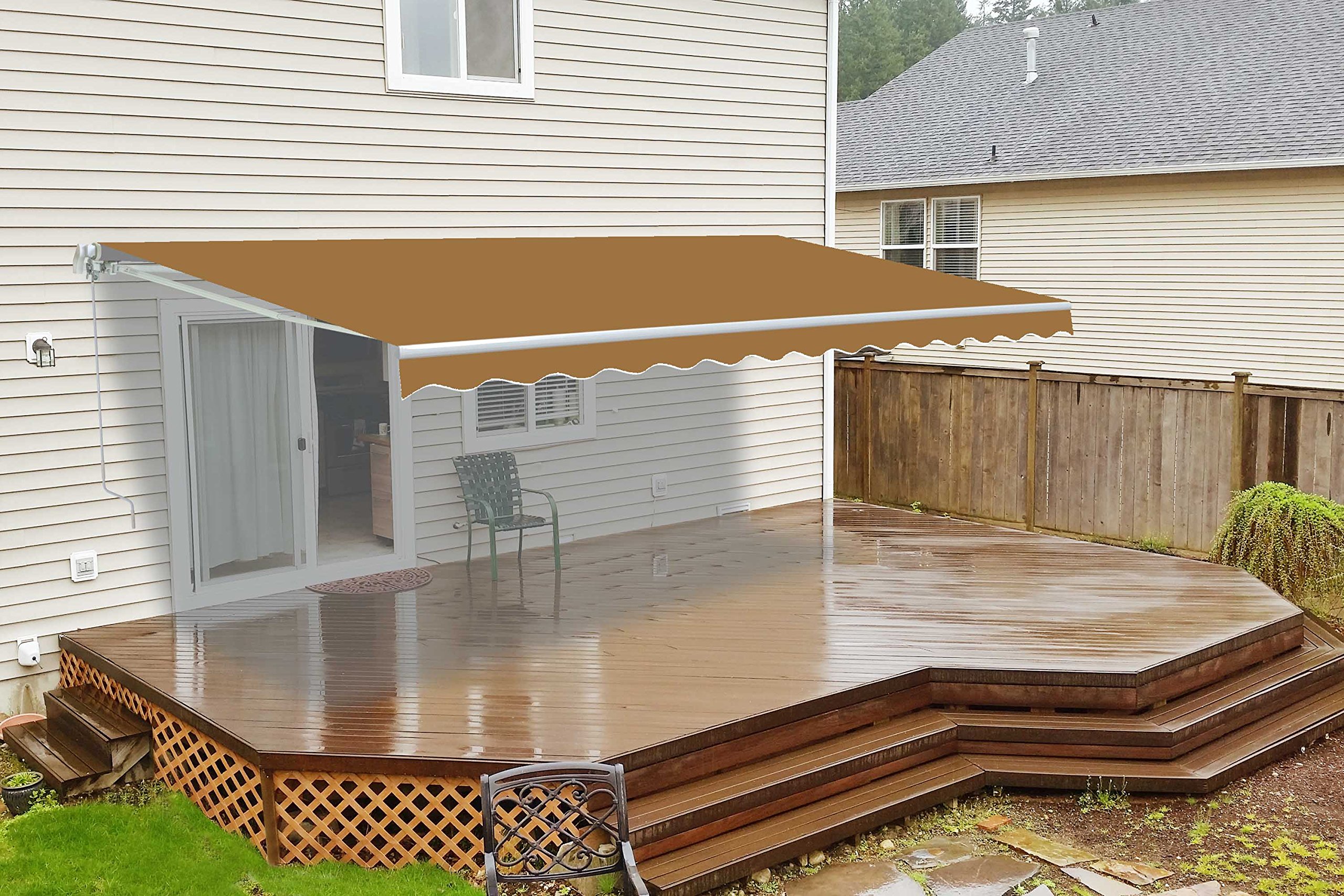 ALEKO AW12X10SAND31 Retractable Patio Awning 12 x 10 Feet 