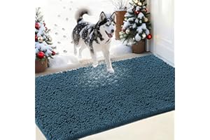 IM HOME Chenille Absorbent Outdoor Doormat 36" x 24", Washable Muddy Door Mats for Dog Non Slip Indoor Doormat Dog Mat for Mu