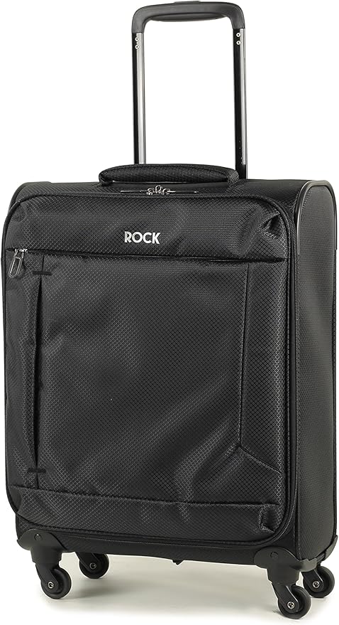 black four wheel suitcase
