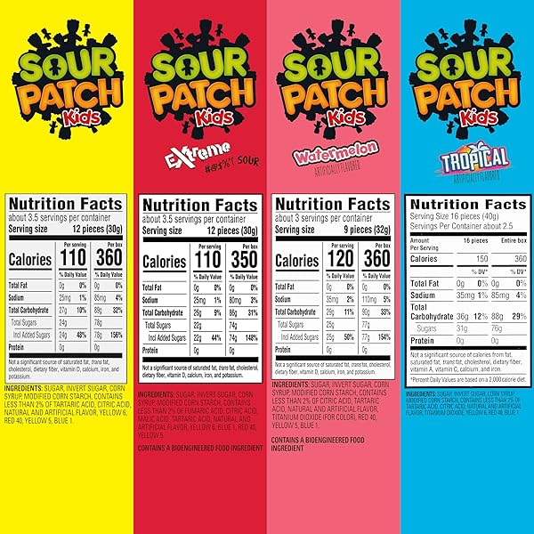 SOUR PATCH KIDS SOFT & CHEWY CANDY VARIETY PACK LARGE GIFT BOX, BULK CANDY, 8-3.5 OZ BOXES