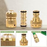 BLOSTM Brass Garden Hose Connector 6 Pack - Rustproof Fittings Set view 2