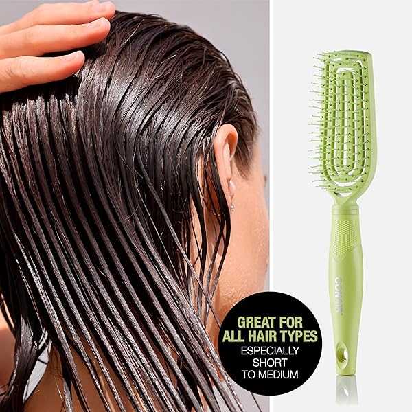 CONAIR SCALP CARE DETANGLING HAIRBRUSH – CURLY HAIR BRUSH – SCALP MASSAGER – HAIRBRUSHES FOR WOMEN & MEN – DETANGLER FOR ALL LENGTHS – CAN USE WET OR DRY – SLIM