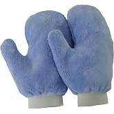 Eurow Microfiber Terry Weave Dusting &amp; Polishing Mitt, Lint-Free, Scratch-Free, Ultra-Soft, for Home Cleaning &amp; Auto Detailing, 2-Pack