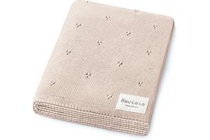 Bleu La La Couverture d'emmaillotage Pointelle bio pour filles – 100 % coton bio doux tricoté chaud et confortable pour nouve