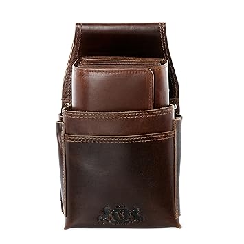 SID & VAIN Profi Kellnerset doppelt genäht Kellner-Geldbörse & Holster Leder Aberdeen groß Kellnerbörse Halfter echter Leder-