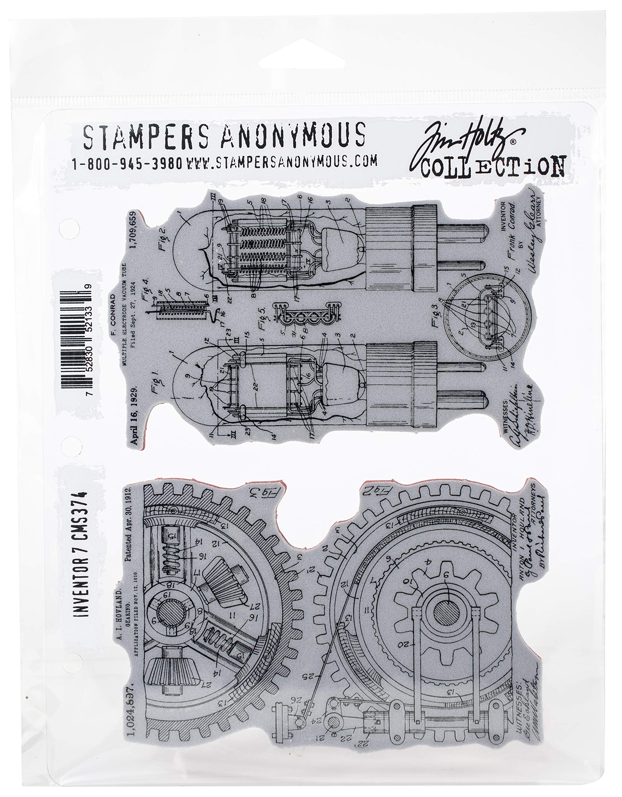 Stampers Anonymous Inventor #7, Grey, Red, Large
