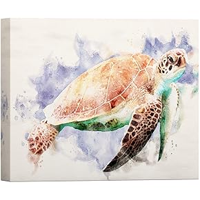 SIGNWIN Canvas Wall Art Brown and Green Hawksbill...