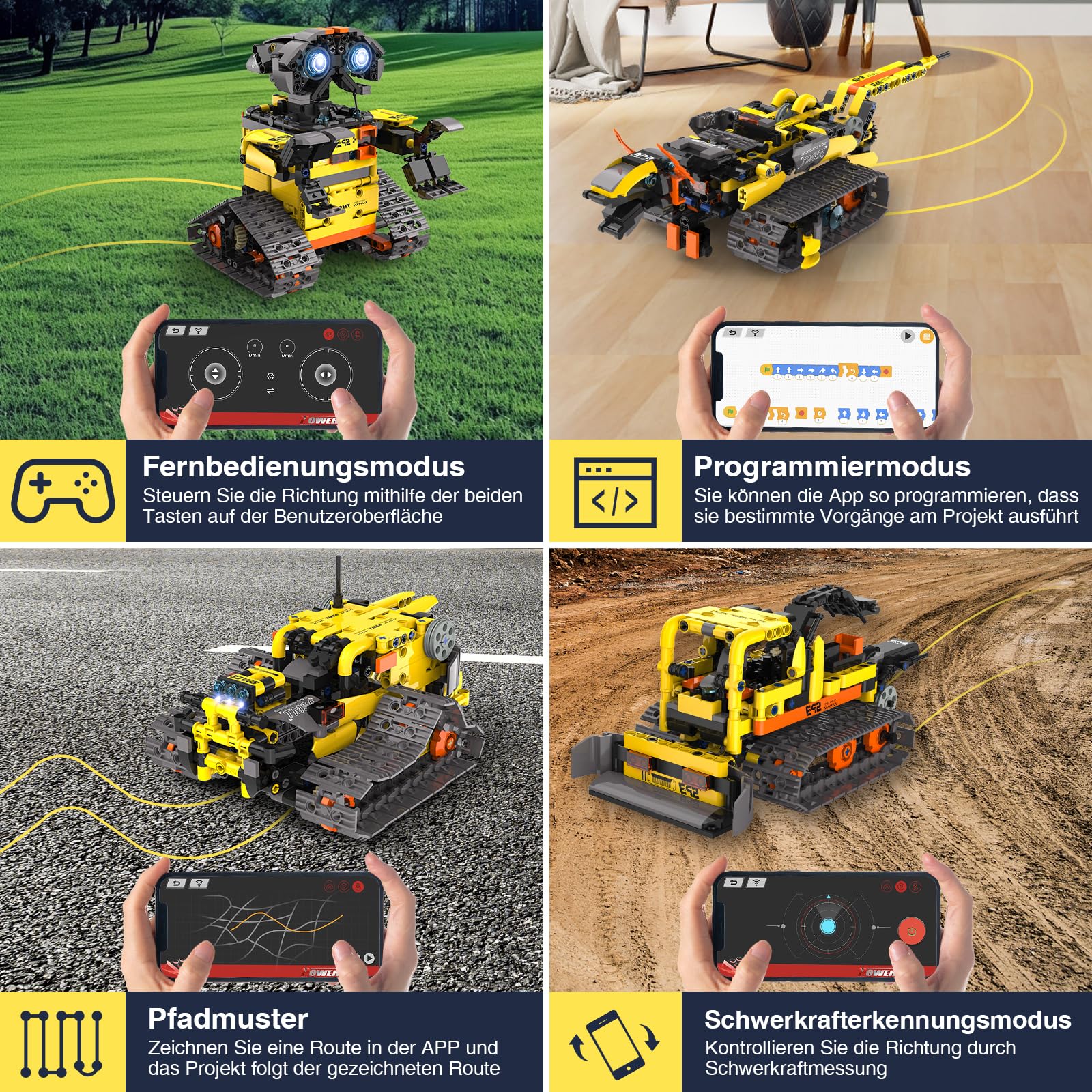 Technic Roboter Bauspielzeug Bausatz, 688PCS 5-IN-1 RC Roboter und Auto, Ferngesteuert und App Robot Bausatz Kinder, RC Programmierbar Teenager Spielzeug Geschenk ab 8-12 13 14 15 Jahre Jungen 5