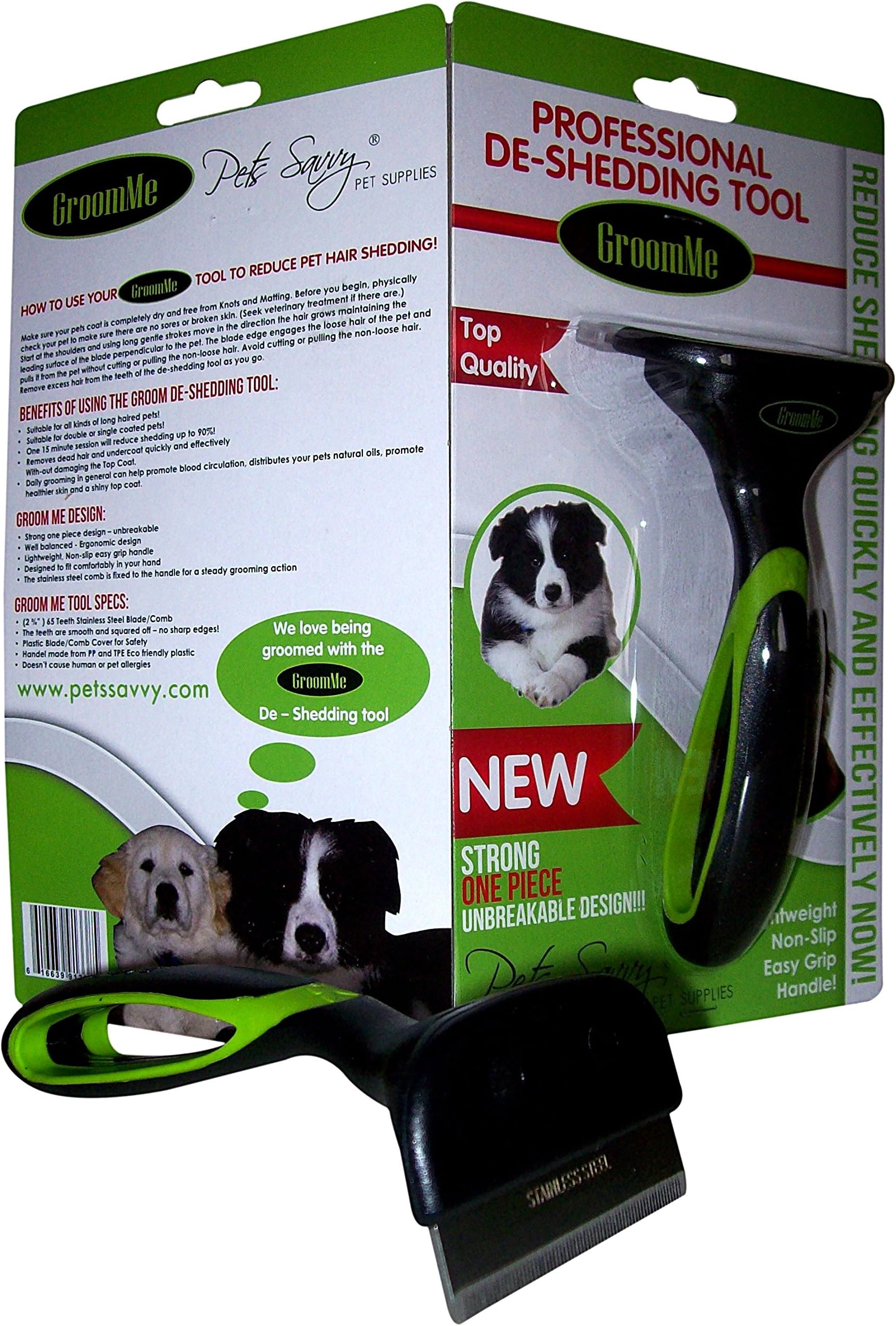 de Shedding Tool for Dog + Cat Grooming The Secret to Reducing Pet Shedding Quickly Up to 90% deshedder Tools for Dogs & Cats - Veterinary + Groomer Approved for All Pets