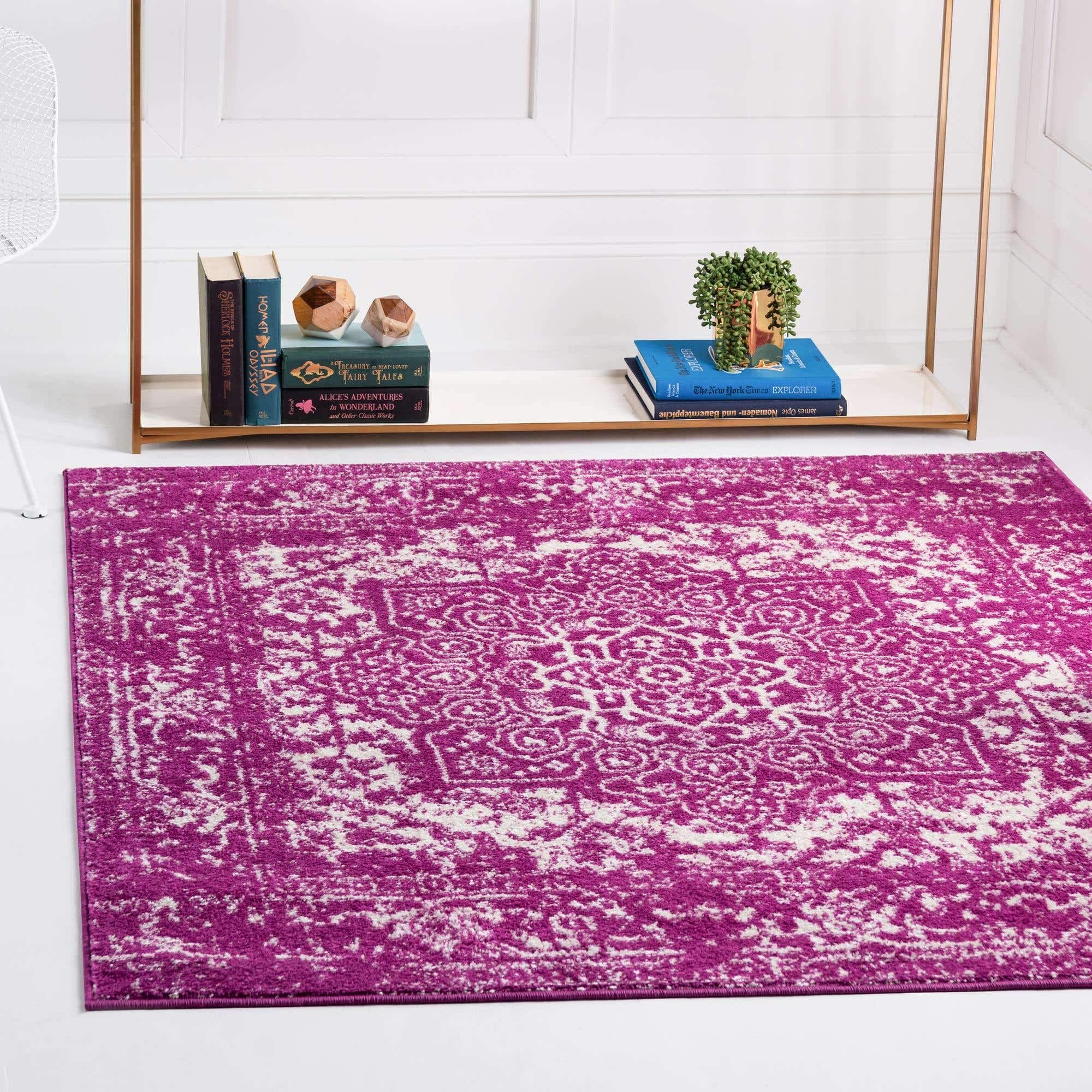 Photo 1 of ** NEW ** Unique Loom Richmond Collection Area Rug - Medallion (5' 3" Square, Purple/ Ivory)