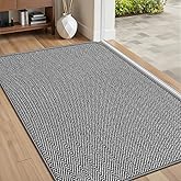 BEISIFLOOR Ultra Thin Door Mat Indoor Entrance 24"x36", Low-Profile Indoor Door Mat, Non Slip Entry Mat Rubber Backing Unique Herringbone Design Inside Doormat Dirt Trapper Entryway Mats, Grey