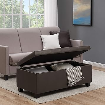 Amazon Com Handy Living Tufted Bench Storage Ottoman In Renu