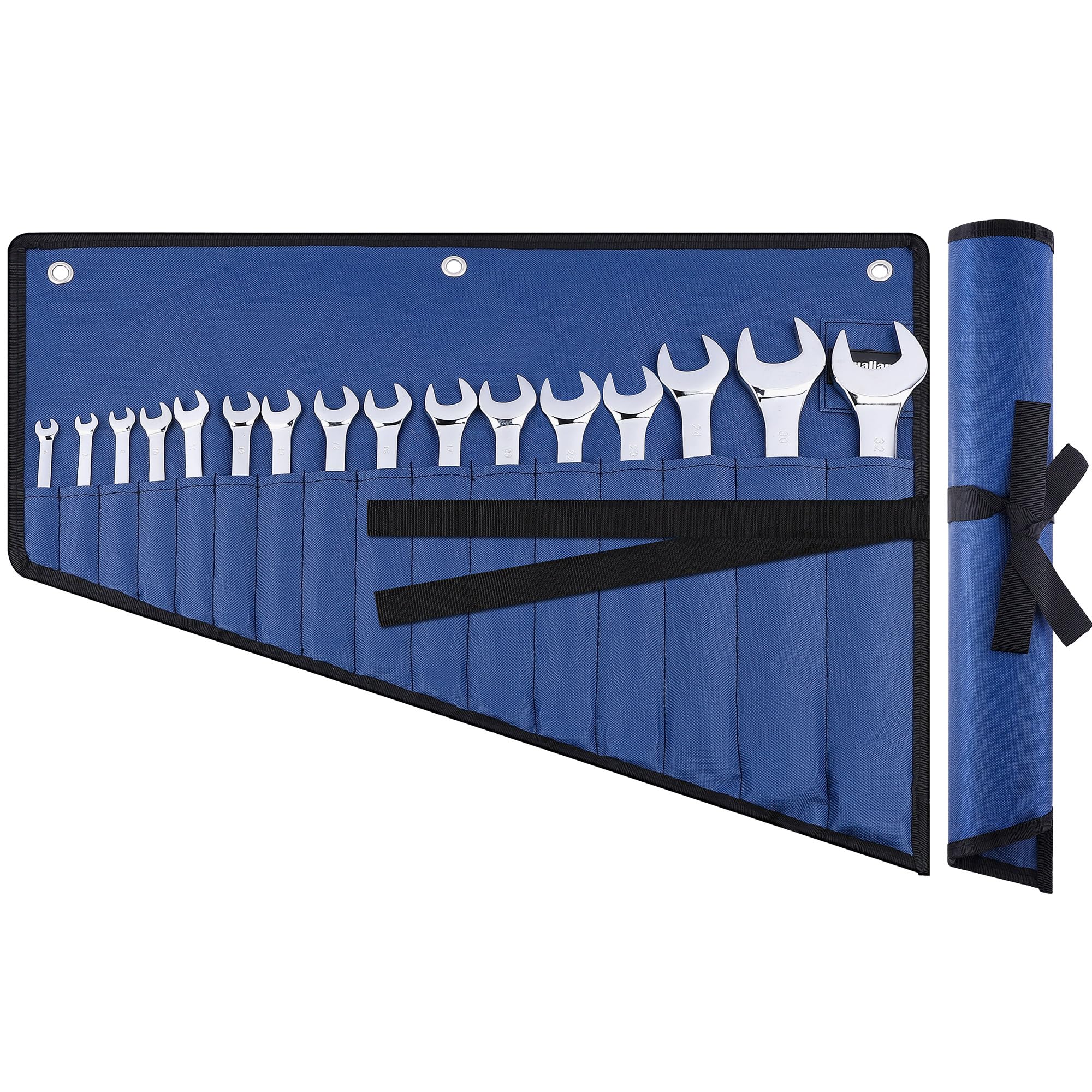 Photo 1 of QualiapeX 16 Pockets Wrench Roll Organizer, Wrench Pouch Roll Up with Water Proof Oxford Cloth, ool Roll Bag for Wrenches Organization