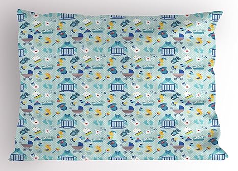 Ambesonne Baby Pillow Sham Newborn Sleep Crescent Moon Pacifier