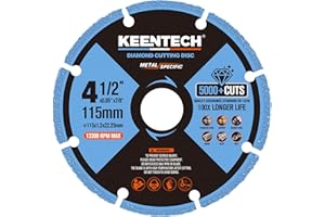 KEENTECH 4 1/2 x 7/8 Inch Diamond Cut Off Wheel for Metal Cutting, Compatible with Angle Grinder