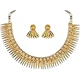 Aheli Gold Tone Bollywood Traditional Necklace Earrings Wedding Party Fashion Jewelry Set Gift for Women