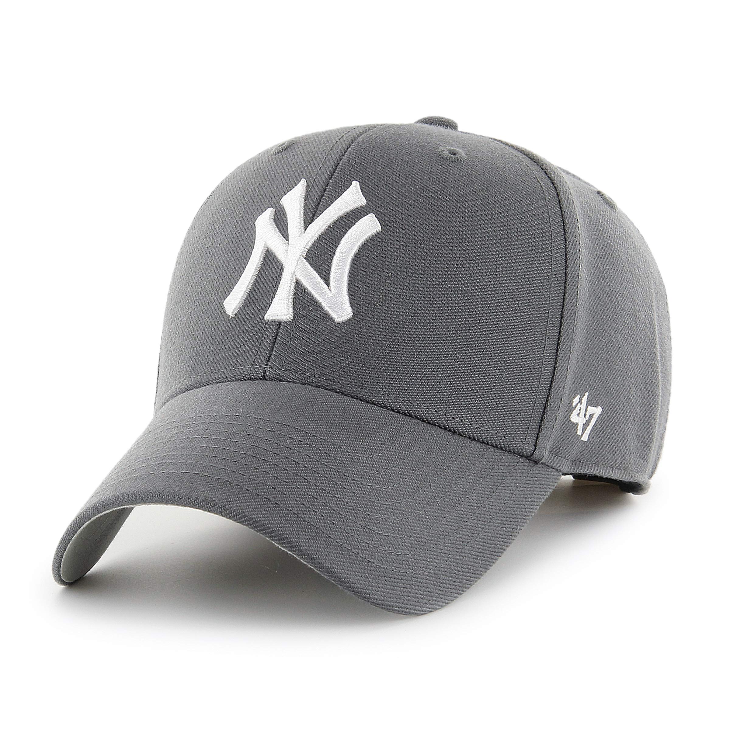 47 New York Yankees+ MLB MVP Unisex Baseball Cap, Adjustable, White Logo, Charcoal Grey