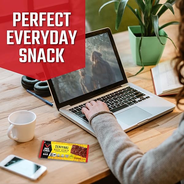 JACK LINK’S BEEF STRIPS, TERIYAKI, 1 COUNT – GREAT PROTEIN BAR, MEAT BAR WITH 8G OF PROTEIN AND 70 CALORIES, GLUTEN FREE, NO ADDED MSG OR NITRATES/NITRITES