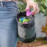 Minky Peg Bag Premium Drawstring Holds 160 Pegs Breathable Mesh Base Grey view 5