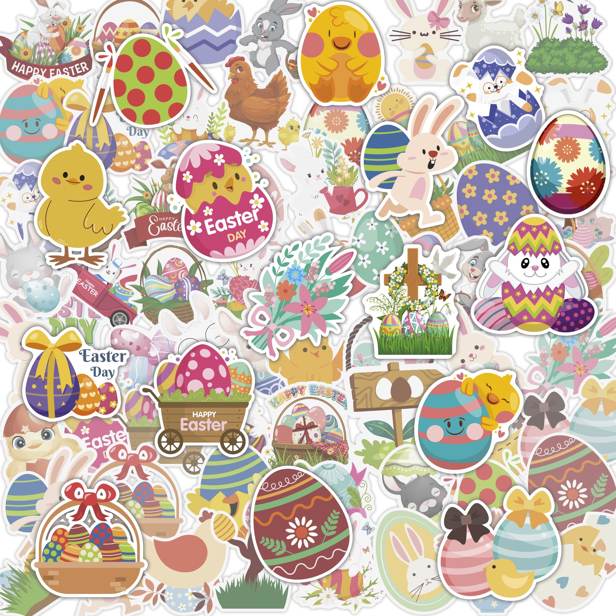 Easter Egg Stuffers - 100 PCS Easter Stickers for Kids | Egg Bunny Games Crafts Activities Party Favors Basket Stuffers - Kids Gifts for Boys Girls