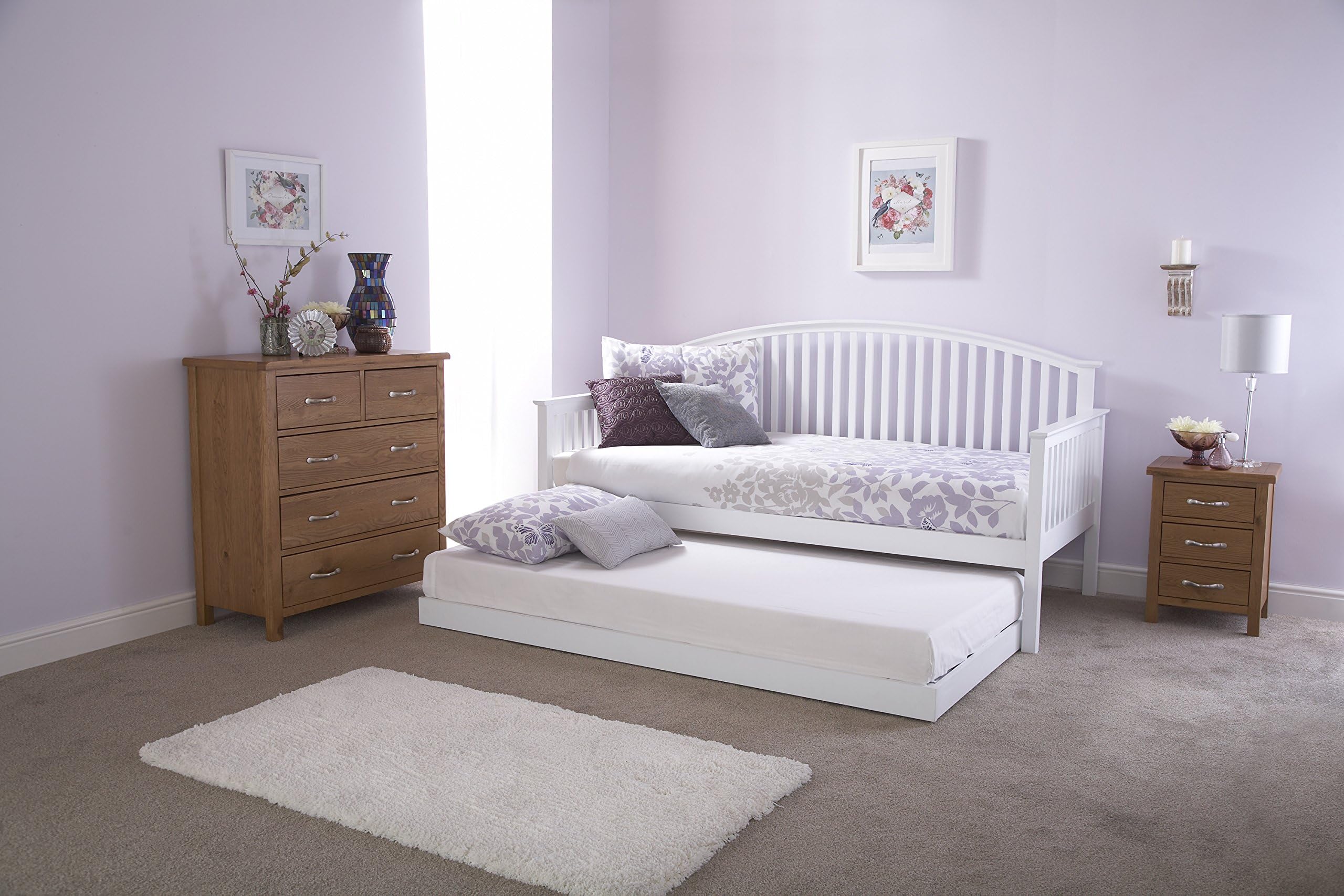 GFW - The Furniture Warehouse Madrid Day Bed with Trundle Set - White