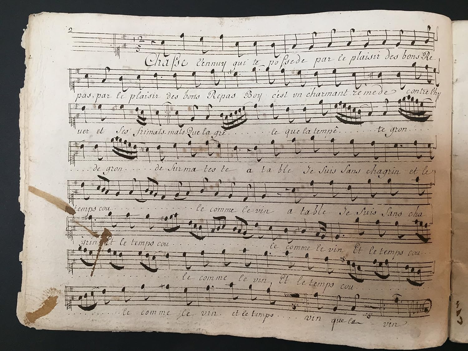 boire à Drinking Songs]: - French Chansons Century ... 18th