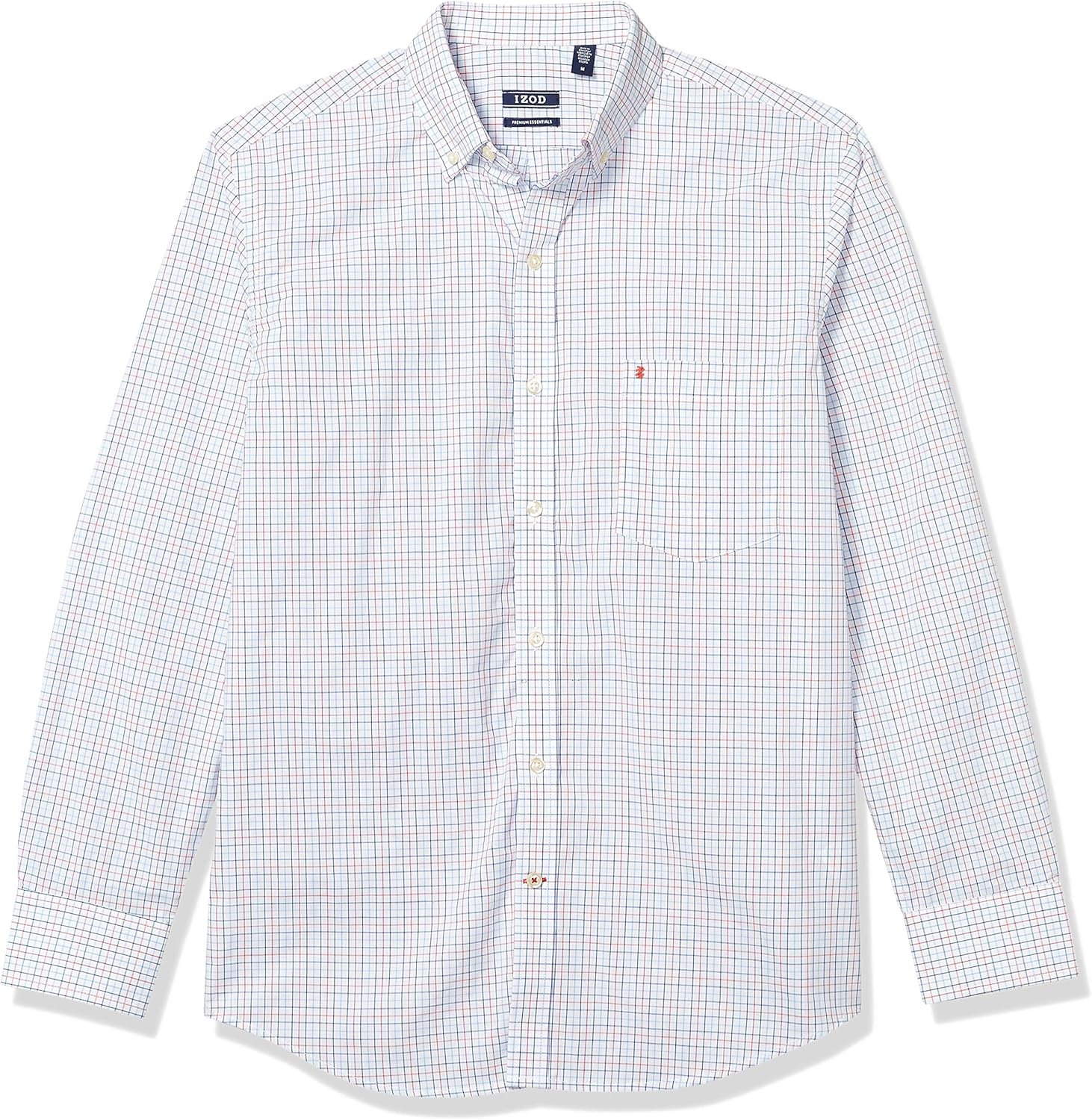 IZOD Men's Button Down Long Sleeve Stretch Performance Tattersal Shirt at  Men’s Clothing store