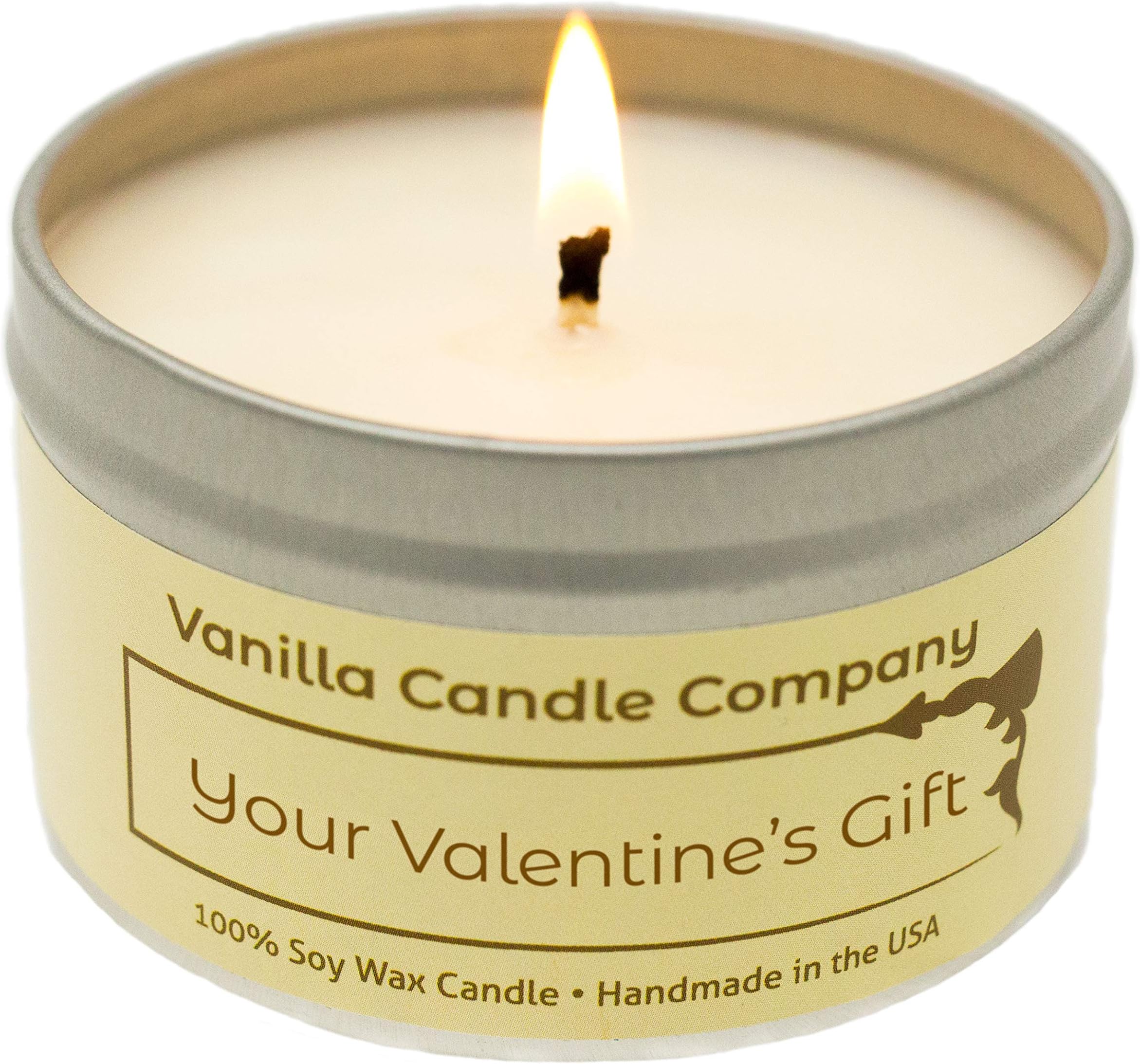 Vanilla Candle Company 6oz Candle, Vanilla Soy Wax, Strong Scent, Premium Fragrance (Your Valentine's Gift)