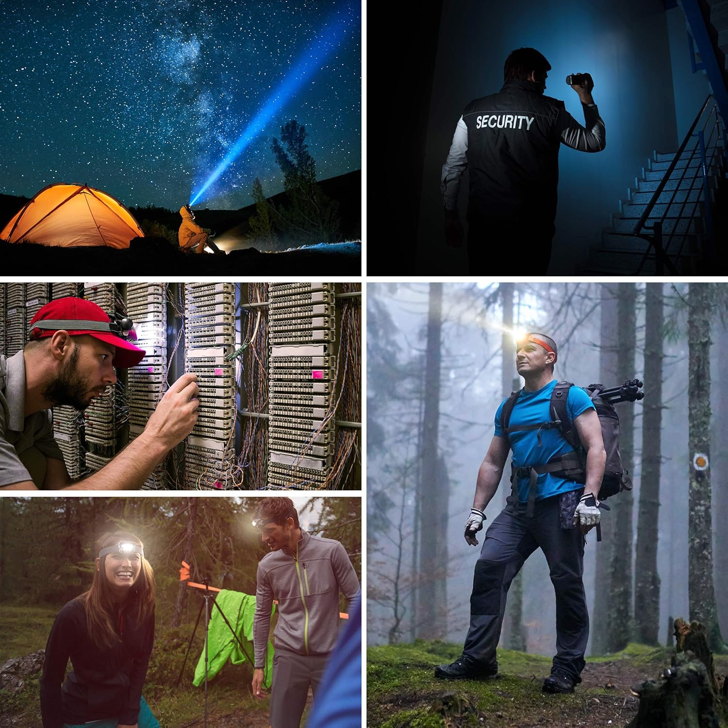 ICELITEZS 2 in 1 Headlamp & Flashlight USB Rechargeable | LED Brightest High 2500 Lumen Work Headlamp | IPX4 Waterproof & 18650 Flashlight with Zoomable Work Light | Headlights for Mechanics | Camping - - 